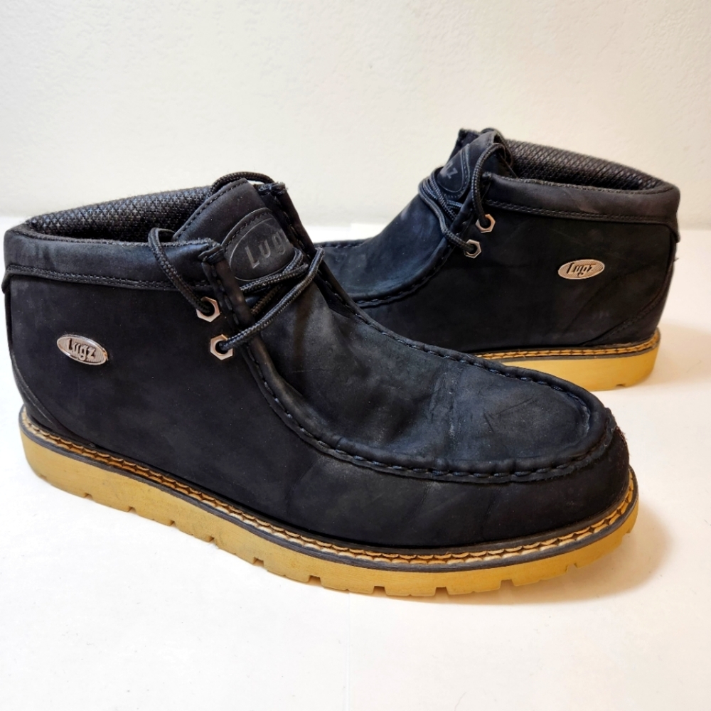 Lugz Men's Black Moc-Toe Boot Size 10.5